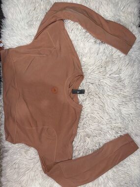 Adidas by Stella McCartney Off-the-Shoulder Long Sleeve Sweater - Rust